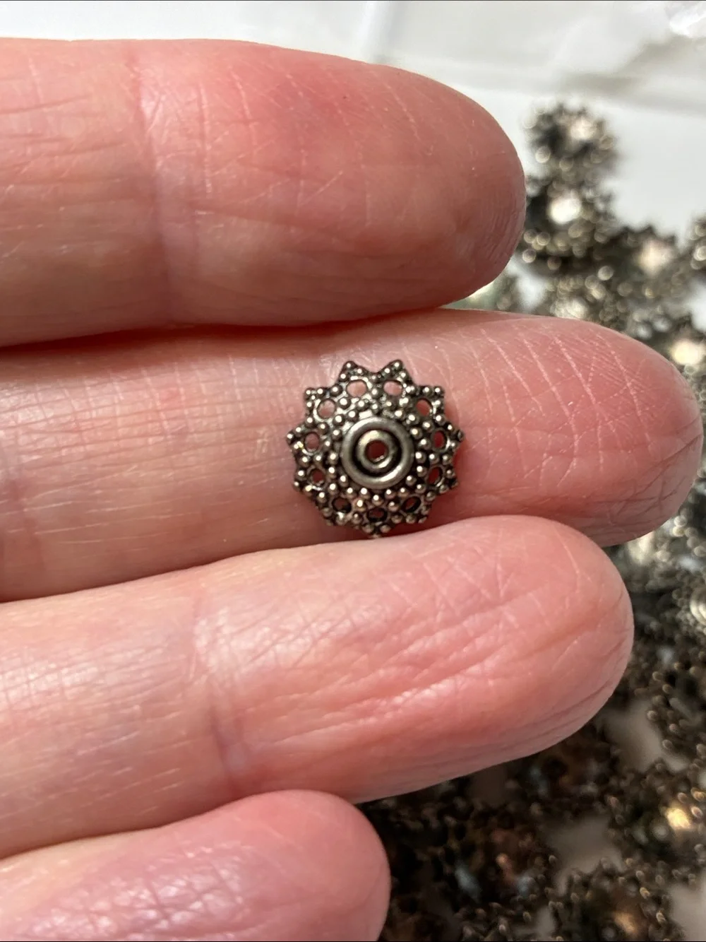 Silver Filigree fancy Bead Caps - Decorative Floral Spacer (Pack of 116)
